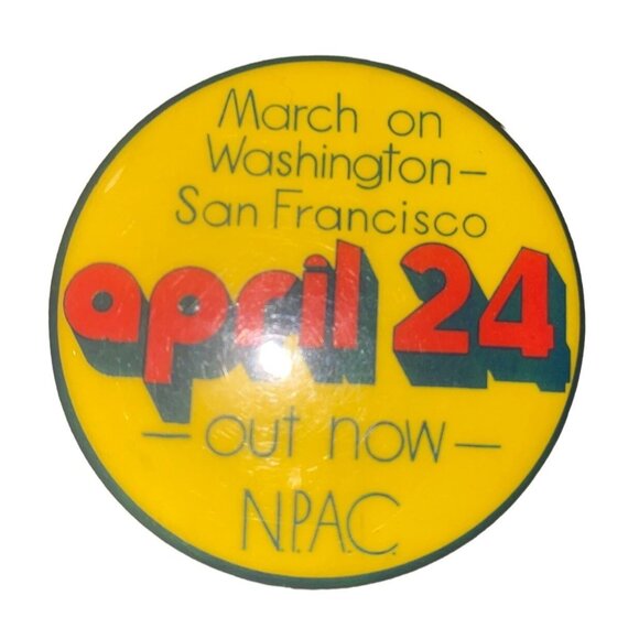 Vintage Anti-Vietnam War April 24 March Button Pinback - Picture 1 of 2